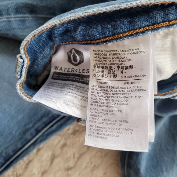 LEVI'S Premium 501 High Rise Straight Cropped Leg Distressed Button Fly Jeans - Picture 11 of 16